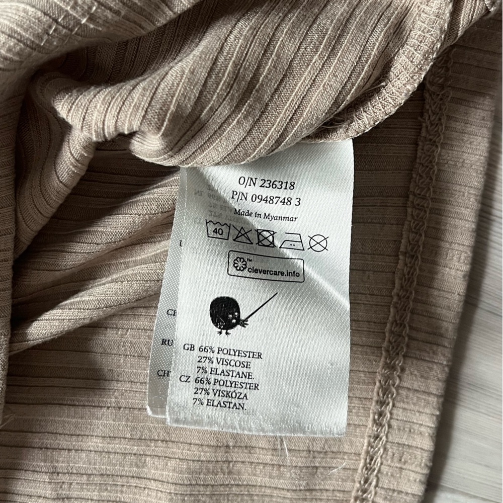 Monki Beige Ribbed Tank Top - Picture 2 of 2